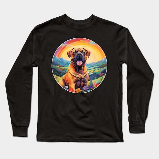 Boerboel Memorial Rainbow Bridge Colorful Dog Art Long Sleeve T-Shirt by Sports Stars ⭐⭐⭐⭐⭐